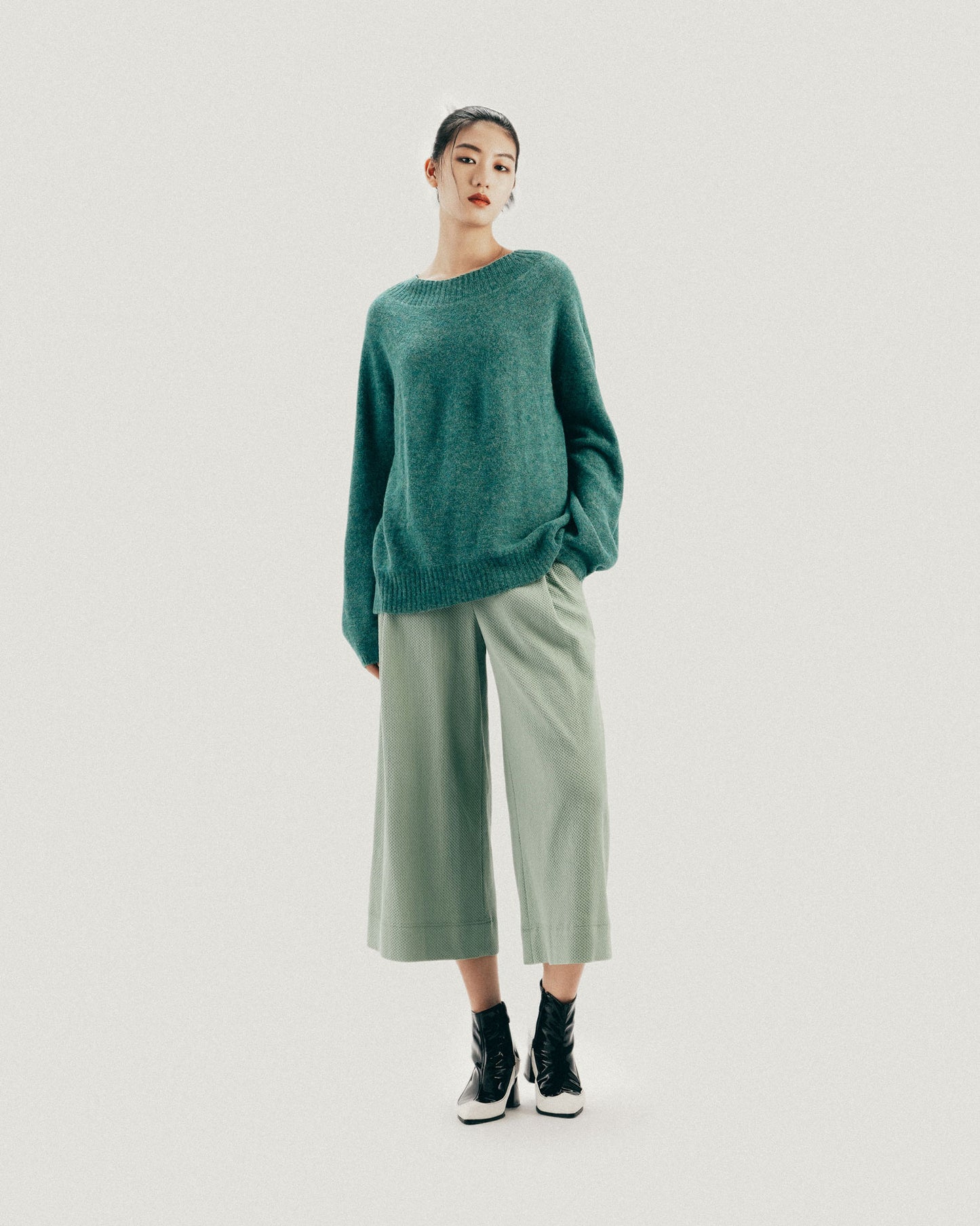 Rice Double Pleated Wide Pants