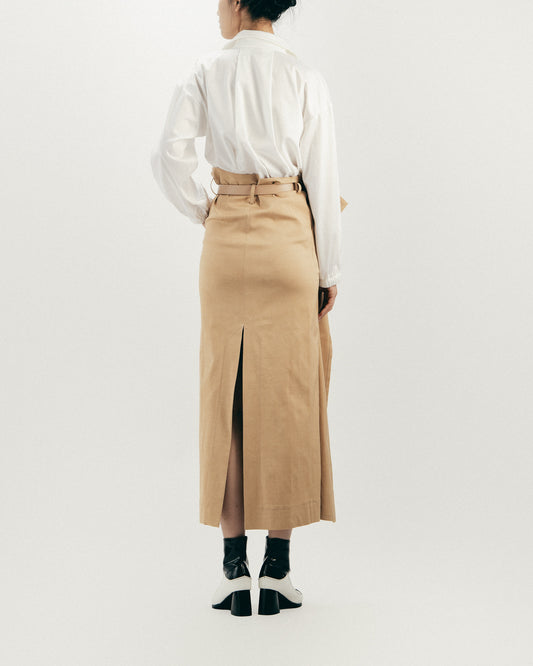 卡其插片造型長裙