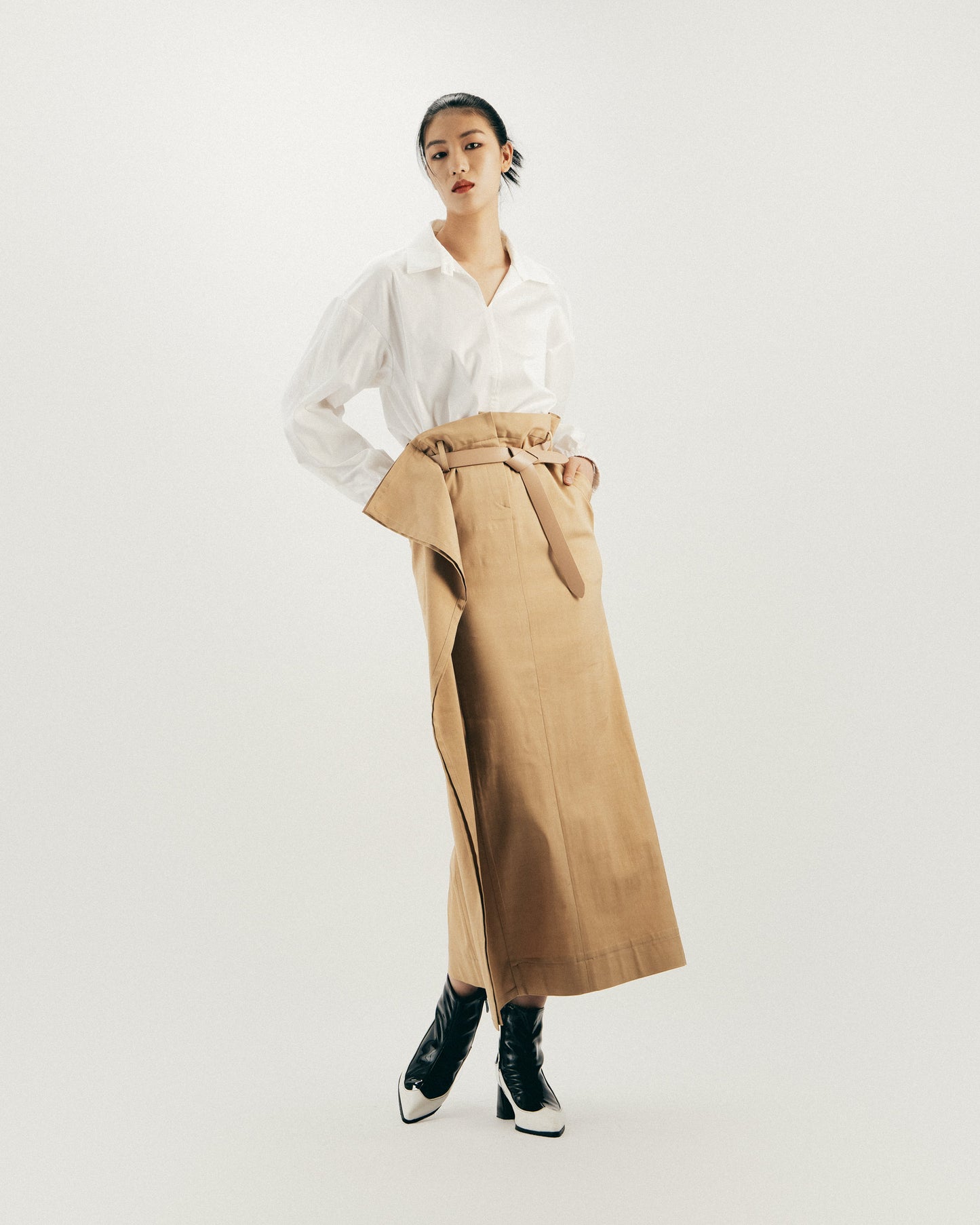 Rice Double Pleated Wide Pants