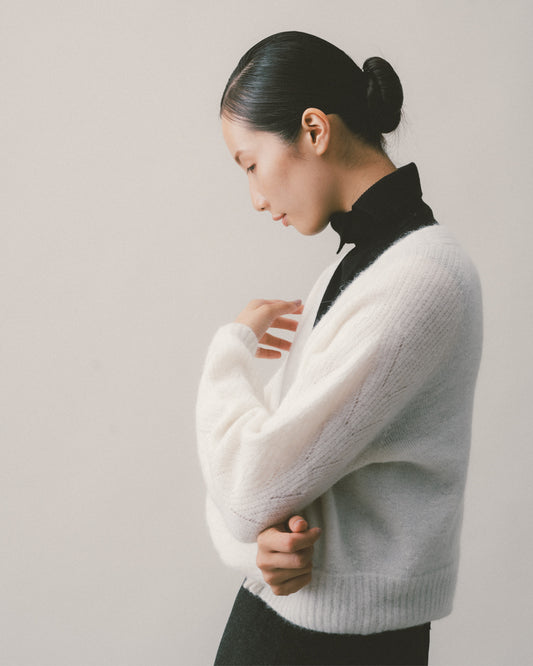 米白開襟短版外套