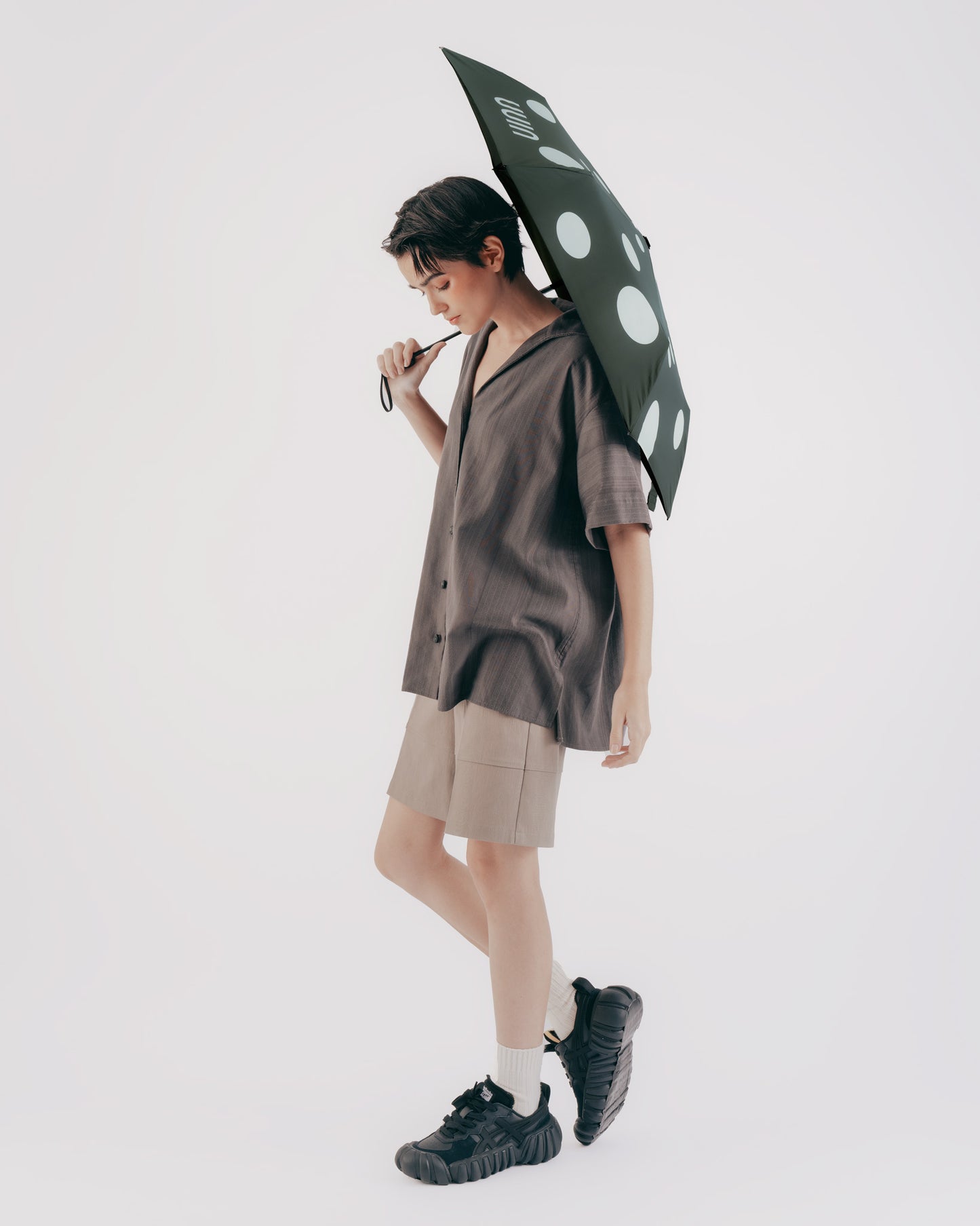 UUIN雨點碳纖輕量自動傘(灰綠)