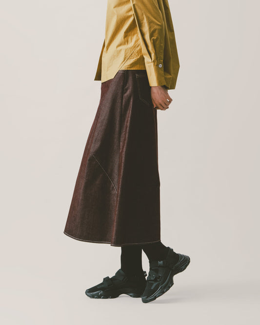 Burgundy wool A-line skirt 