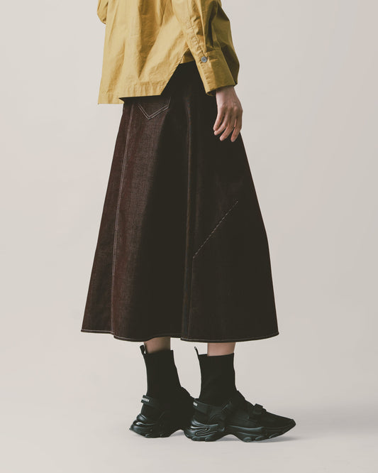 Burgundy wool A-line skirt 