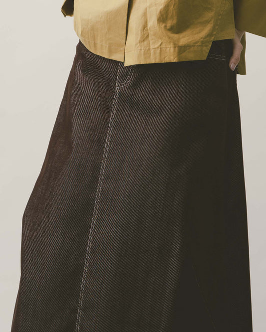 Burgundy wool A-line skirt 