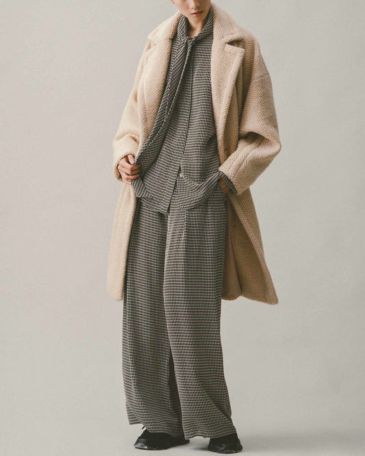 Teddy lapel coat (khaki)