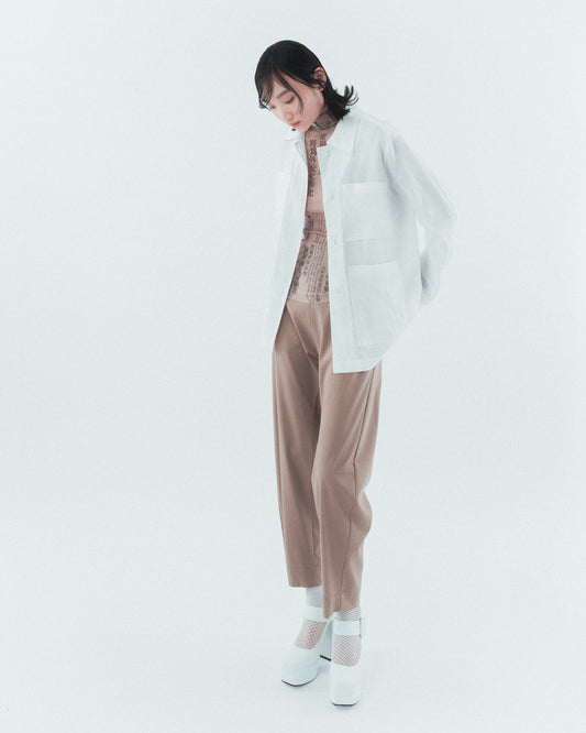 White linen double pocket jacket 