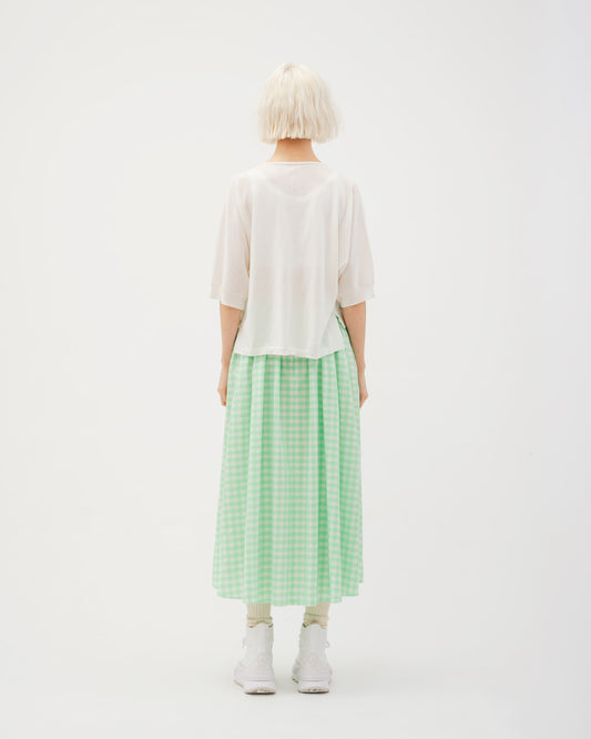 White knitted tie-strap cardigan with short front and long back