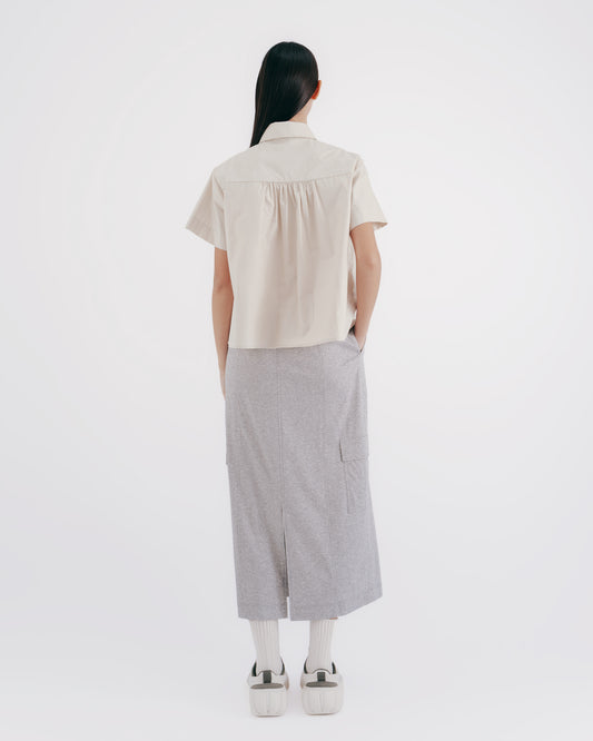 Tangent design workwear-style short shirt
