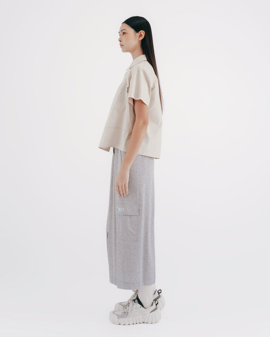 Tangent design workwear-style short shirt