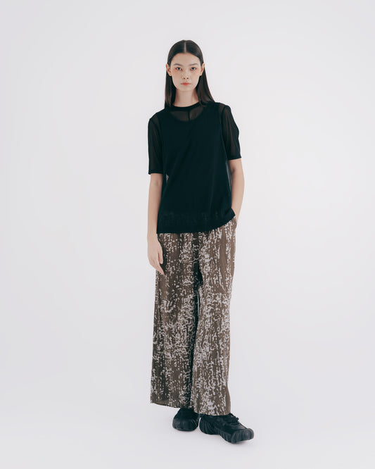 Two-piece sheer top (black) 