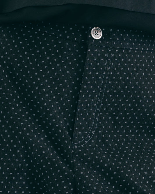 Layered tangent dot denim wide-leg pants 