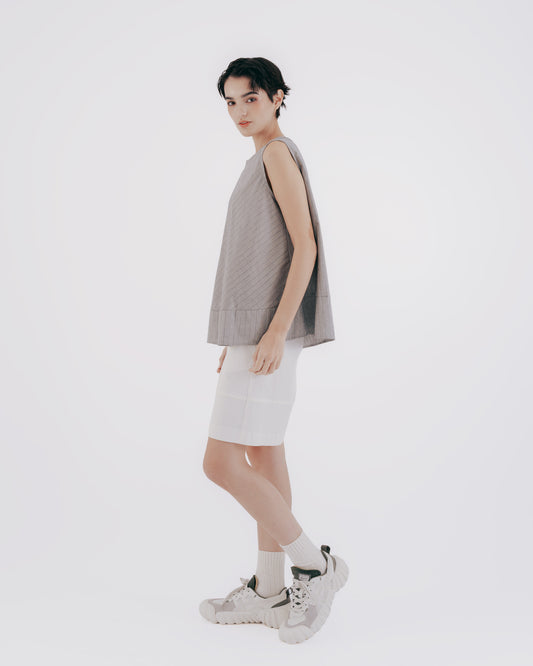 Hot seam cutting twill shorts (white) 