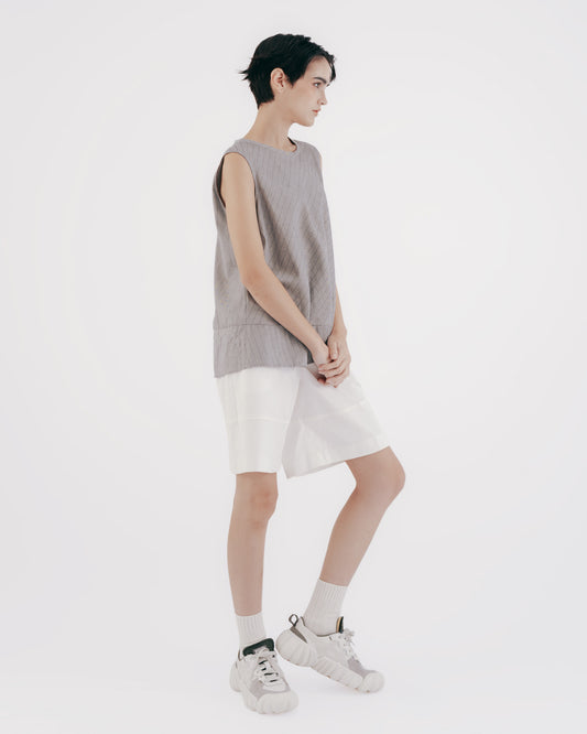 Delicate silver onion striped sleeveless top