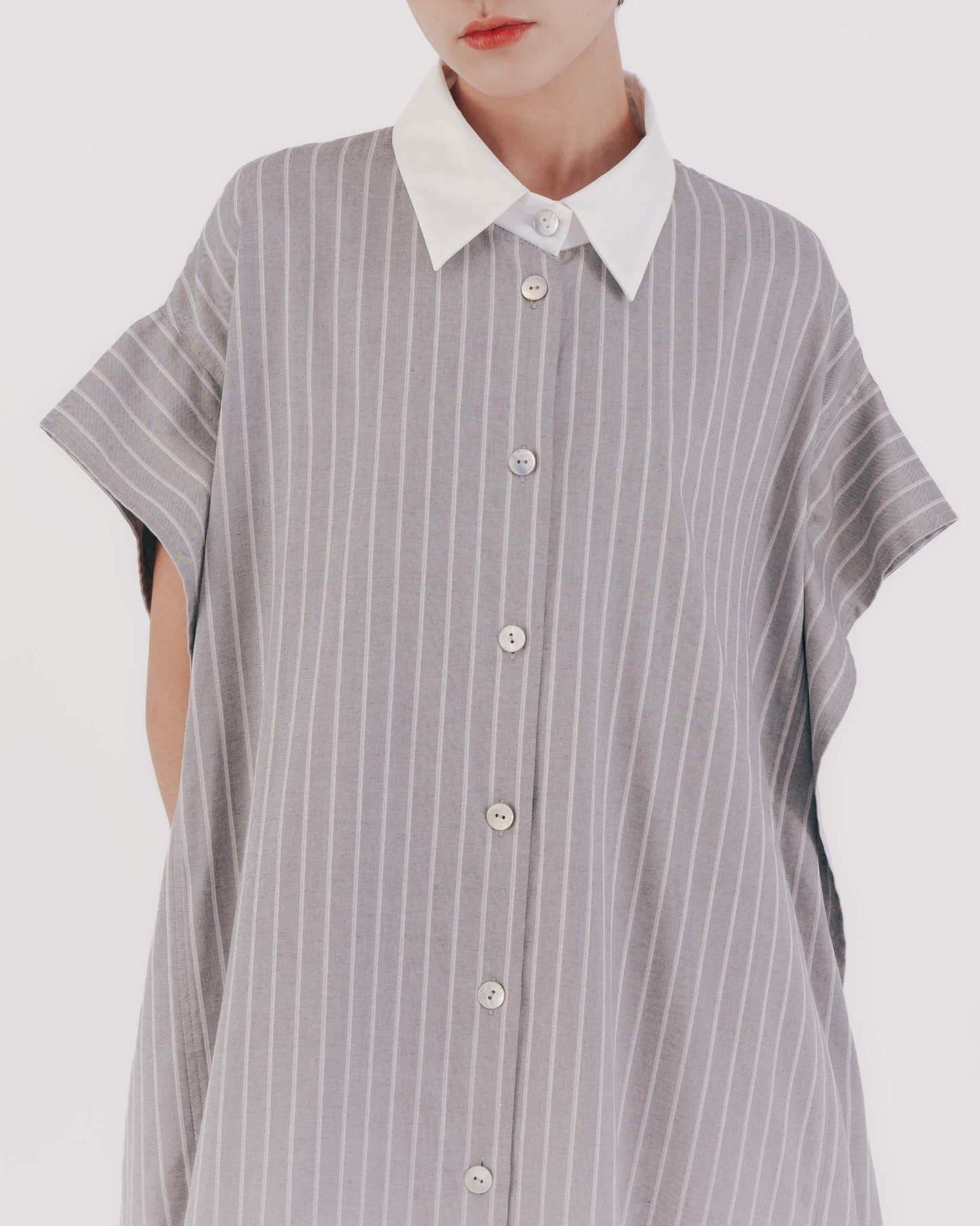 Delicate silver onion striped dress 