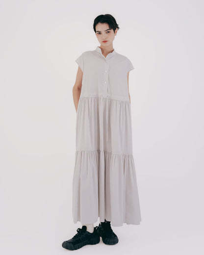 Japanese-style drawstring cake skirt dress (striped) 