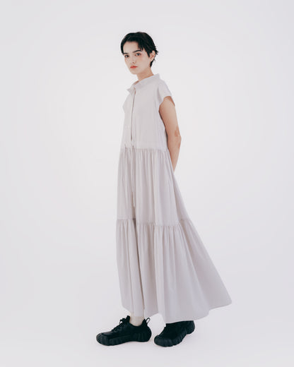 Japanese-style drawstring cake skirt dress (striped) 