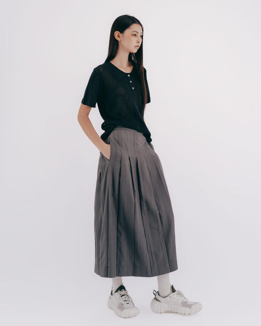 Reversible Knitted Polo Shirt (Black) 