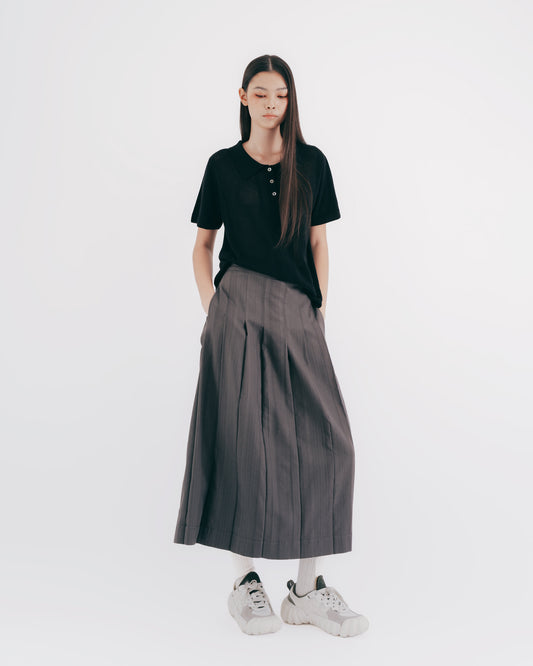 Reversible Knitted Polo Shirt (Black) 