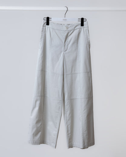 結構感拼接寬版長褲(灰色)