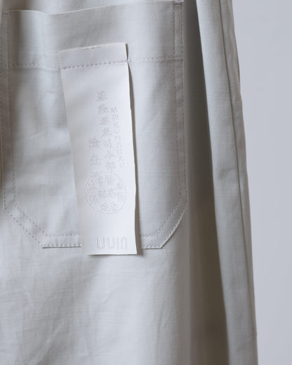 結構感拼接寬版長褲(灰色)