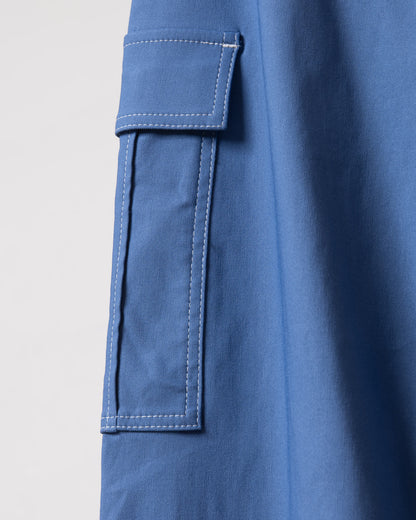 寶藍工裝彈性寬褲