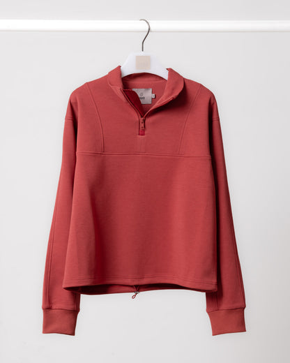 結構剪裁立領上衣(磚紅)