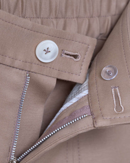 雙縫線寬版牛仔褲(卡其)