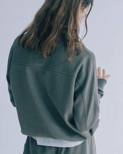 結構剪裁立領上衣(深灰綠)