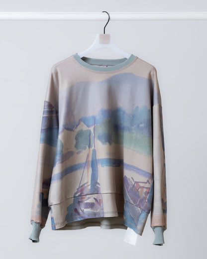 港口印花長袖上衣