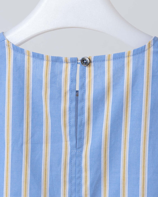 Three-Dimensional Striped Square Top (Blue) 