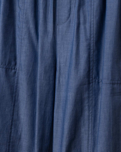 Simple cotton denim wide pants 