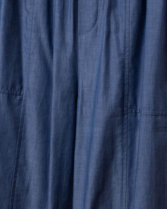 Simple cotton denim wide pants 