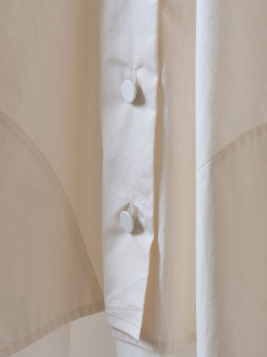 Textured pure cotton hooded windbreaker (off-white) 