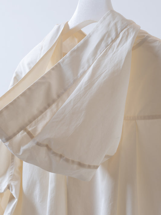 Textured pure cotton hooded windbreaker (off-white) 
