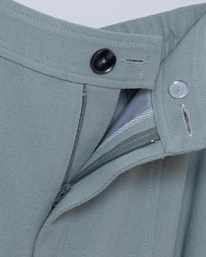 純色斜紋拼接A字裙