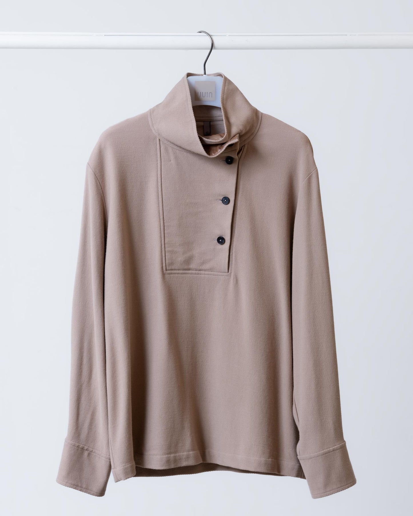 斜紋排釦高領上衣(卡其)