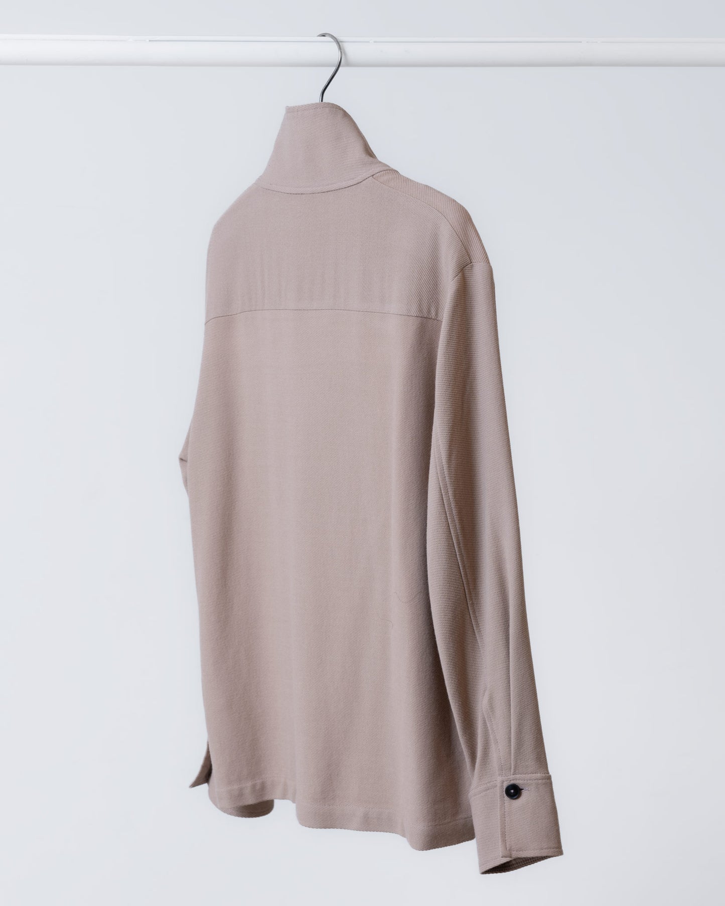 斜紋排釦高領上衣(卡其)