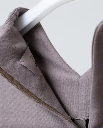 V領開口寬鬆上衣(深卡其)