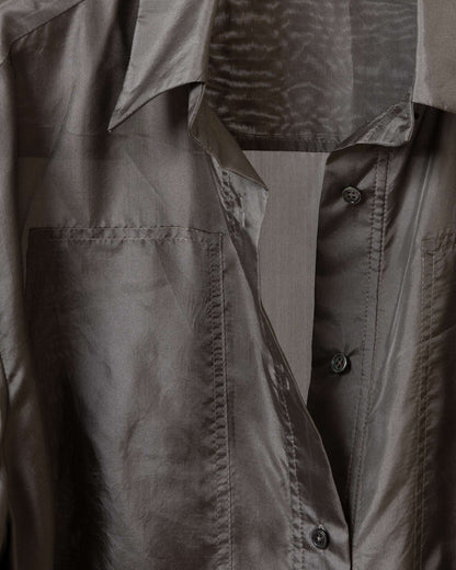 霧光壓線口袋襯衫