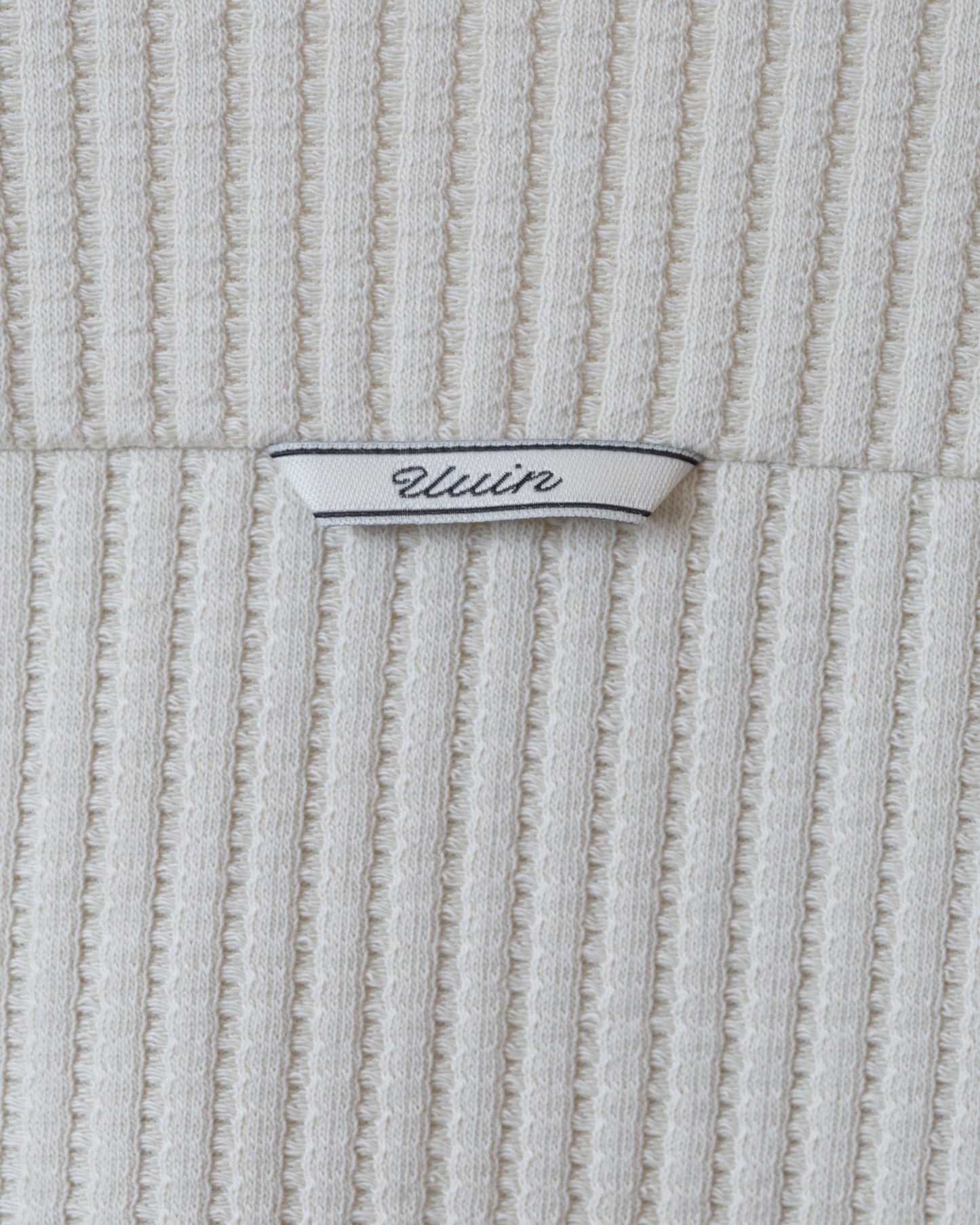 立領貼袋織紋外套(米黃)