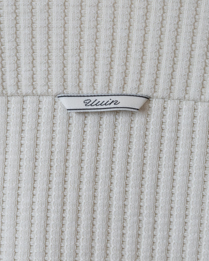 立領貼袋織紋外套(米黃)