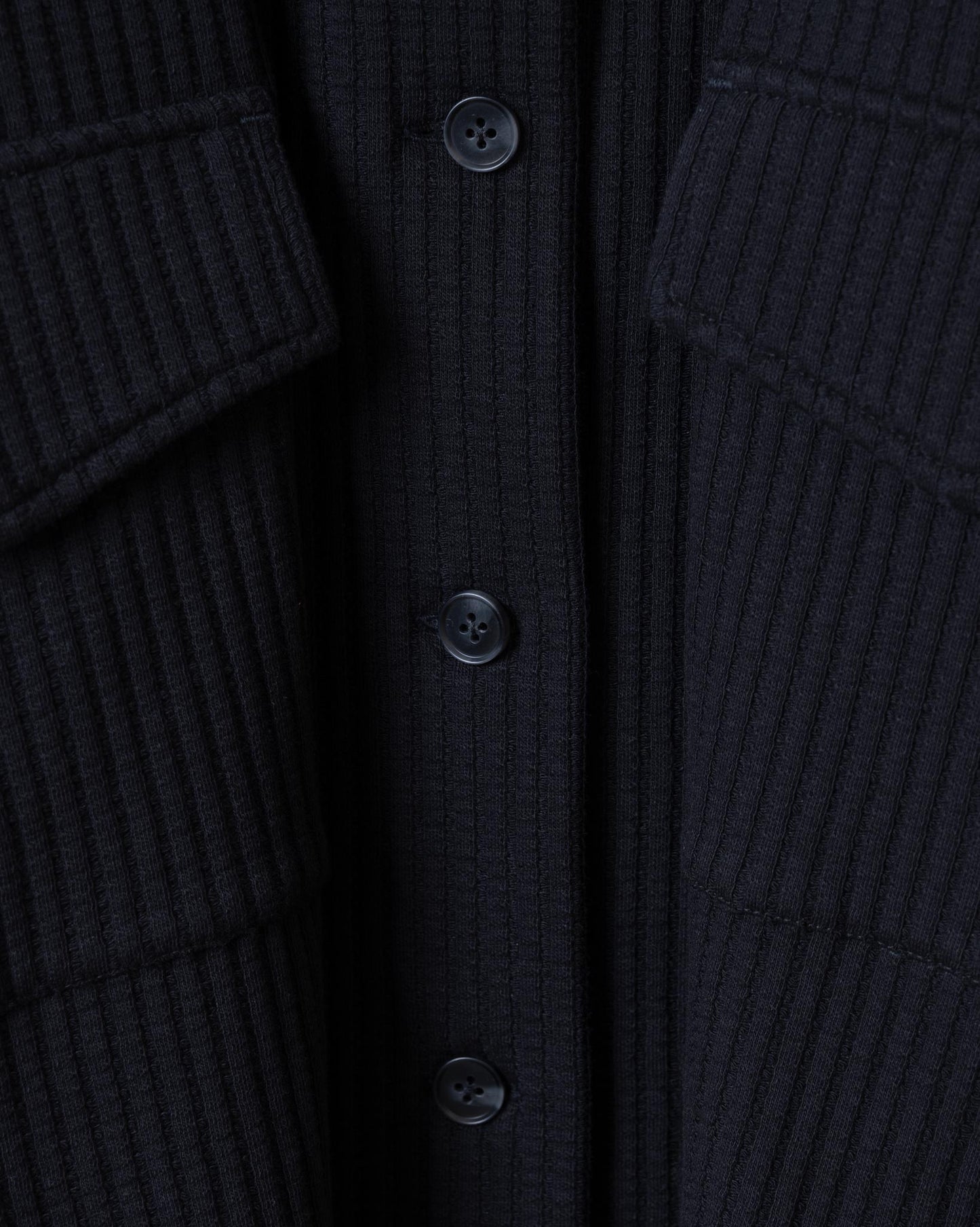 立領貼袋織紋外套(黑色)