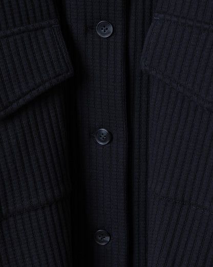 立領貼袋織紋外套(黑色)