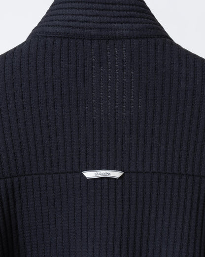 立領貼袋織紋外套(黑色)