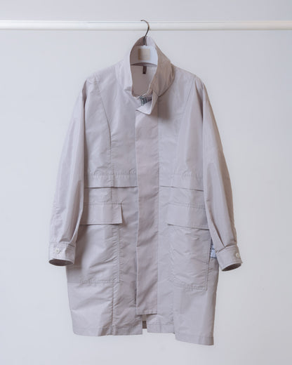 光澤質感高領風衣外套