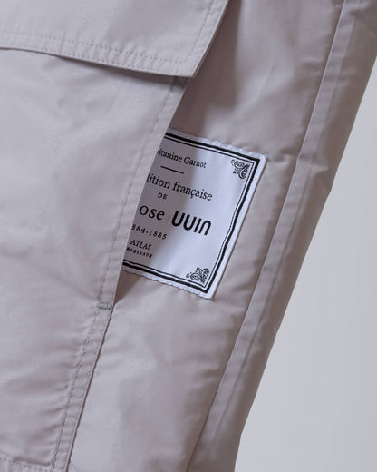 光澤質感高領風衣外套