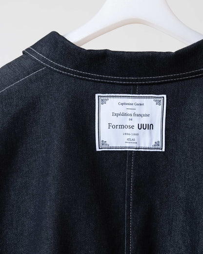 短版翻領牛仔夾克(黑色)