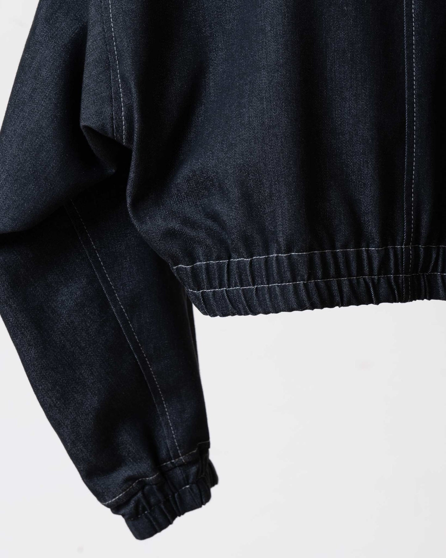 短版翻領牛仔夾克(黑色)