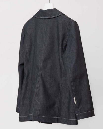 收腰挺版丹寧西裝外套(黑色)