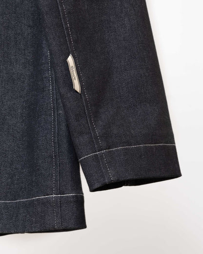 收腰挺版丹寧西裝外套(黑色)